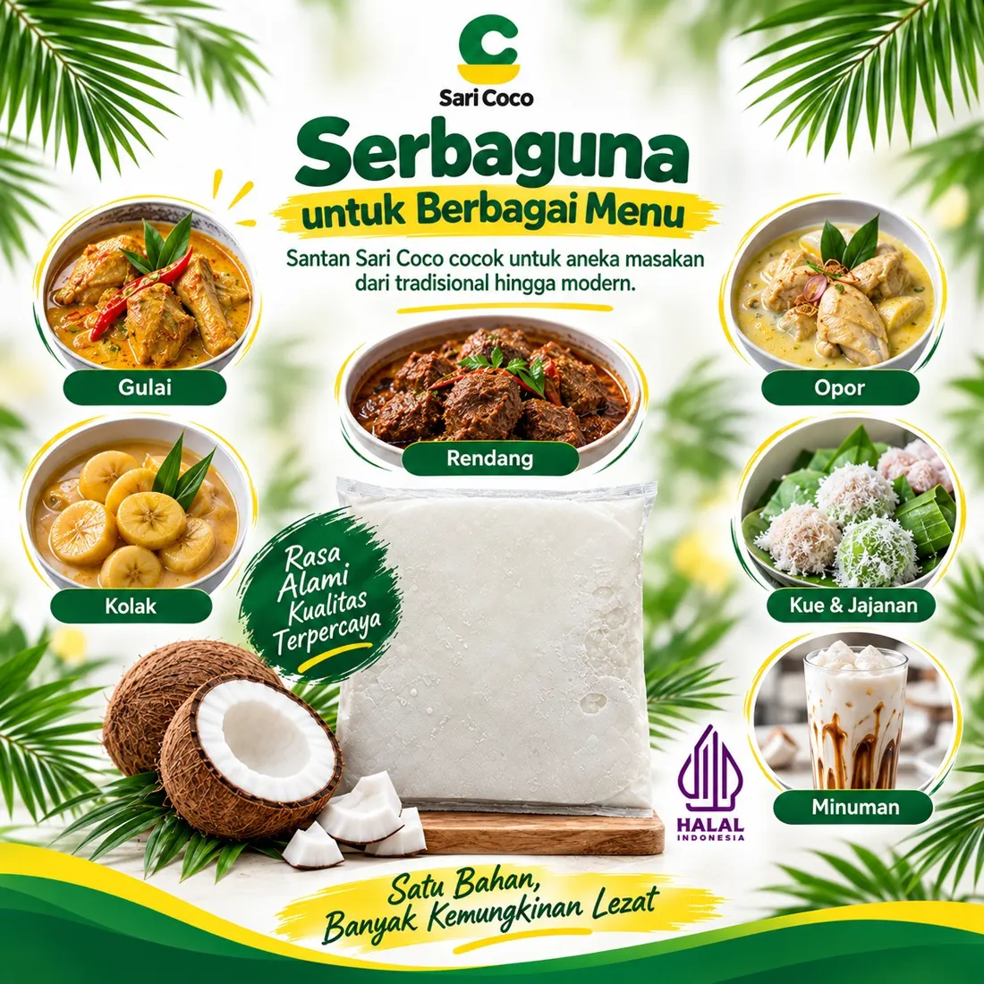 Santan Sari Coco untuk gulai, opor, rendang, kolak, kue dan minuman